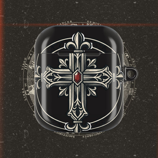 Gothic Cross AirPod Case — Ornate Religious Protective Cover