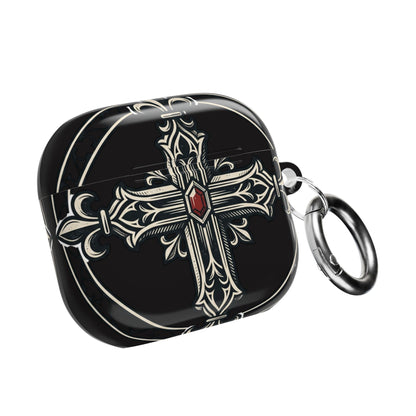 Gothic Cross AirPod Case — Ornate Religious Protective Cover