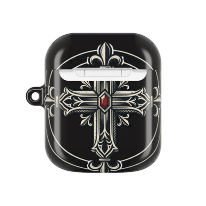 Gothic Cross AirPod Case — Ornate Religious Protective Cover