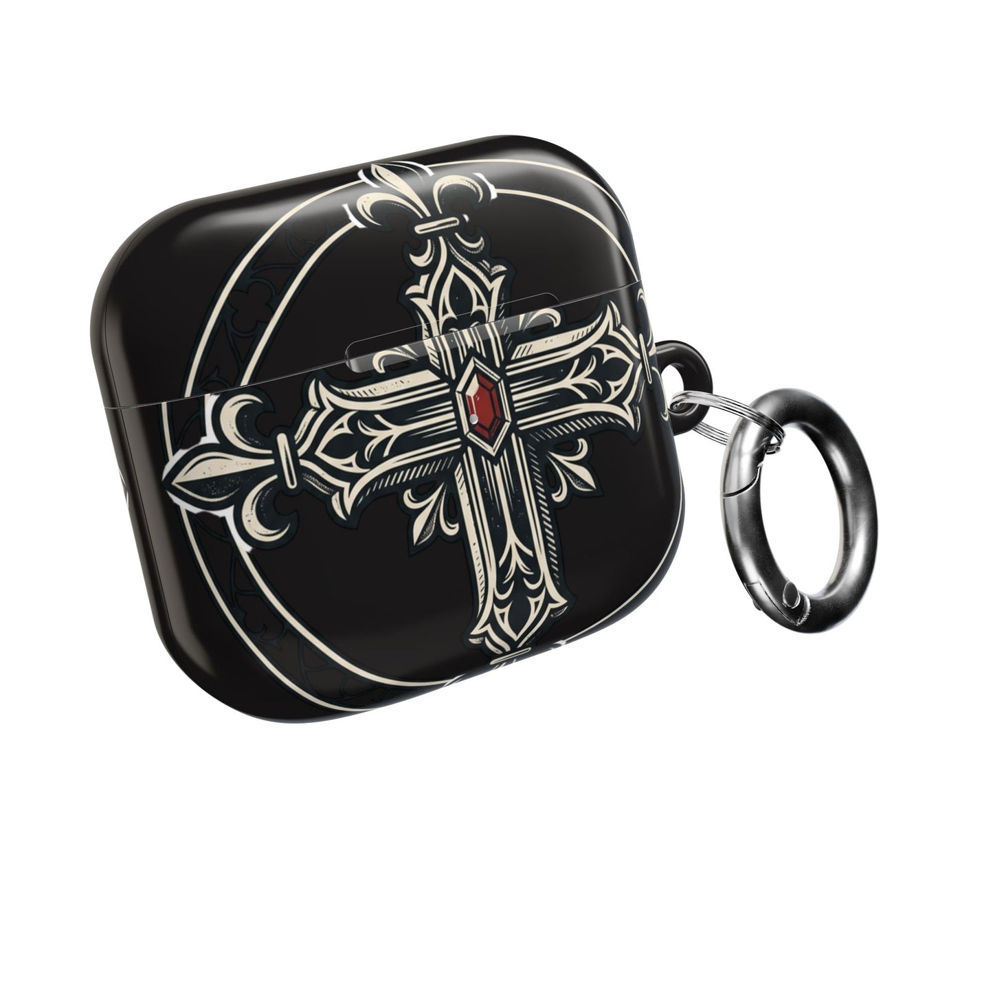 Gothic Cross AirPod Case — Ornate Religious Protective Cover