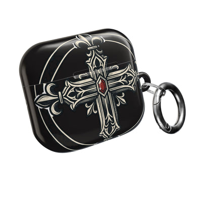Gothic Cross AirPod Case — Ornate Religious Protective Cover