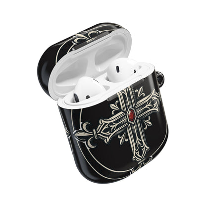 Gothic Cross AirPod Case — Ornate Religious Protective Cover