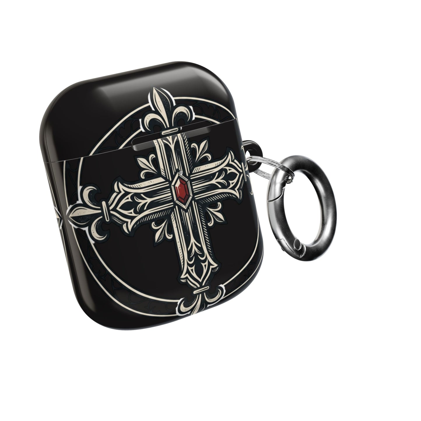 Gothic Cross AirPod Case — Ornate Religious Protective Cover