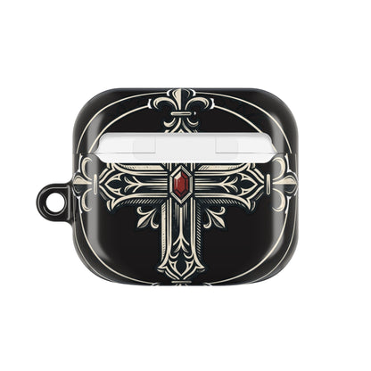 Gothic Cross AirPod Case — Ornate Religious Protective Cover